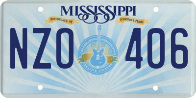 MS license plate NZO406
