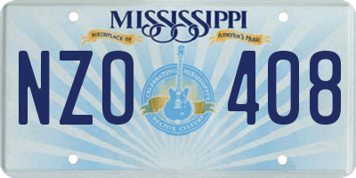 MS license plate NZO408