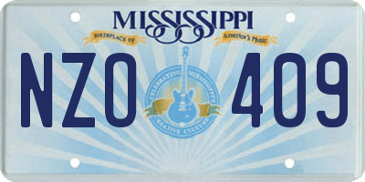 MS license plate NZO409