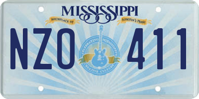 MS license plate NZO411