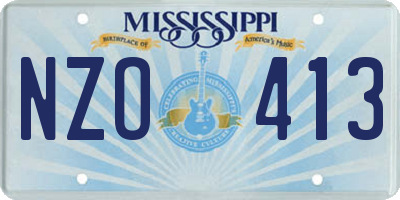 MS license plate NZO413