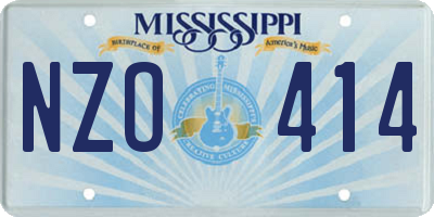 MS license plate NZO414
