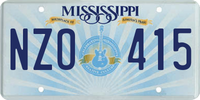 MS license plate NZO415