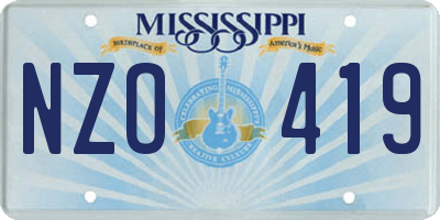 MS license plate NZO419