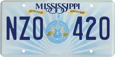 MS license plate NZO420