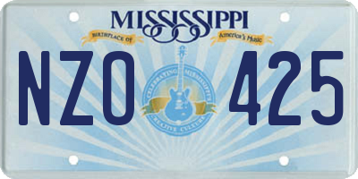 MS license plate NZO425