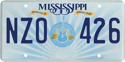 MS license plate NZO426