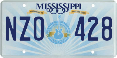 MS license plate NZO428