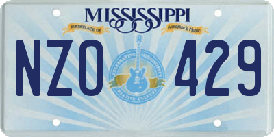 MS license plate NZO429