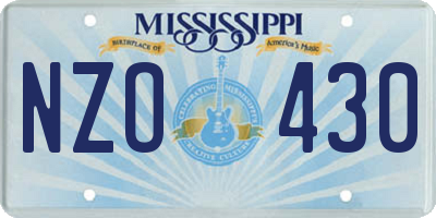 MS license plate NZO430