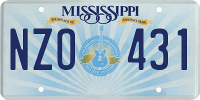 MS license plate NZO431