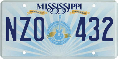 MS license plate NZO432