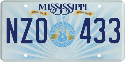 MS license plate NZO433