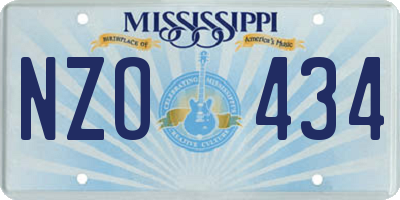 MS license plate NZO434