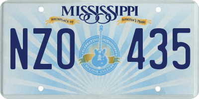 MS license plate NZO435