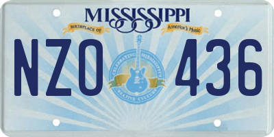 MS license plate NZO436