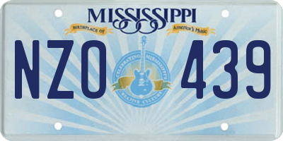 MS license plate NZO439