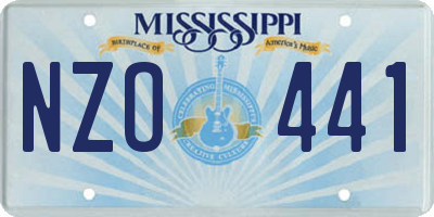 MS license plate NZO441