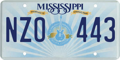 MS license plate NZO443