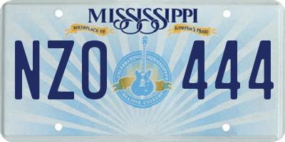 MS license plate NZO444