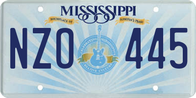 MS license plate NZO445