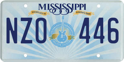 MS license plate NZO446