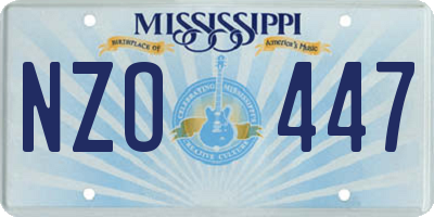 MS license plate NZO447