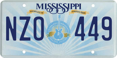 MS license plate NZO449