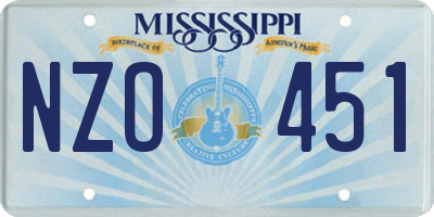 MS license plate NZO451