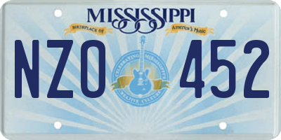 MS license plate NZO452