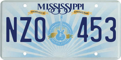 MS license plate NZO453