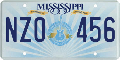 MS license plate NZO456