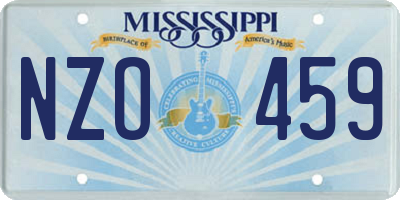 MS license plate NZO459