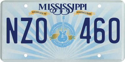 MS license plate NZO460