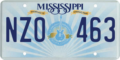 MS license plate NZO463