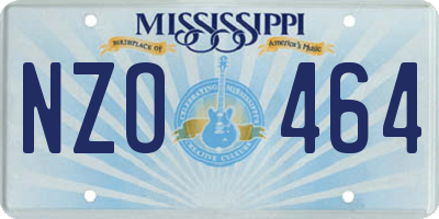 MS license plate NZO464