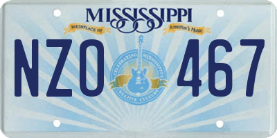 MS license plate NZO467