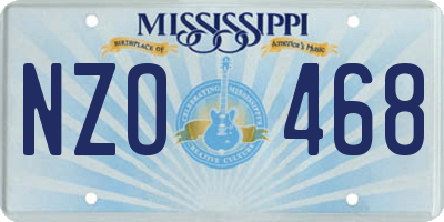 MS license plate NZO468