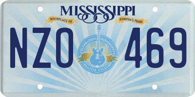 MS license plate NZO469
