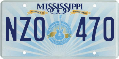 MS license plate NZO470