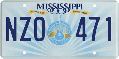 MS license plate NZO471