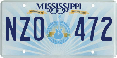 MS license plate NZO472