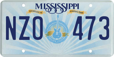 MS license plate NZO473