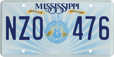 MS license plate NZO476
