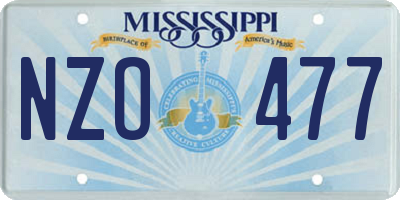 MS license plate NZO477