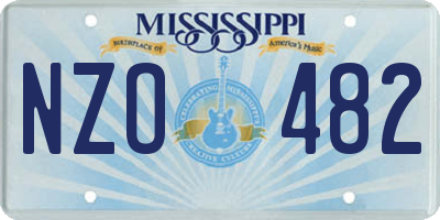 MS license plate NZO482