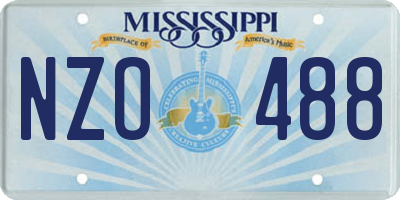 MS license plate NZO488