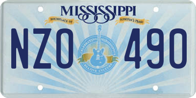 MS license plate NZO490