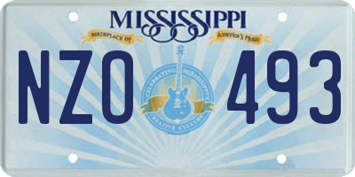 MS license plate NZO493