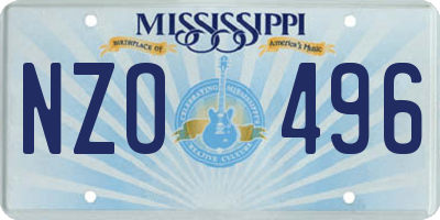 MS license plate NZO496
